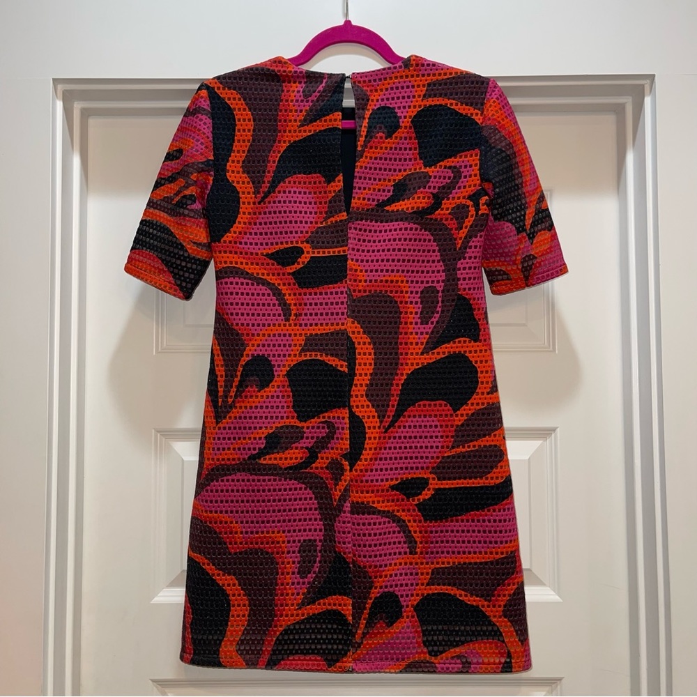 Trina Turk Nagoya Blossom Dress Mesh Overlay Short Sleeve Women's Size XS - Picture 5 of 12